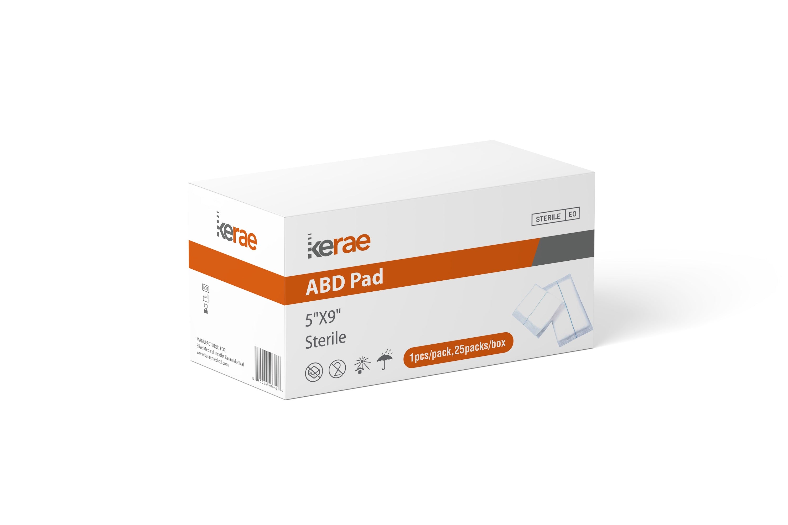 Sterile ABD Pad (5" x 9") Kerae Medical Inc. Sterile ABD Pad (5" x 9") Kerae Medical Inc.