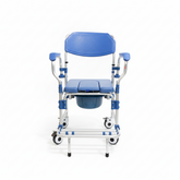 Aluminum Shower Chair with Commode, Flip-Up Armrests