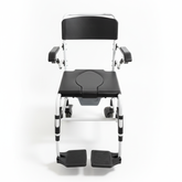 Aluminum Shower Chair with Commode / White Coated Frame