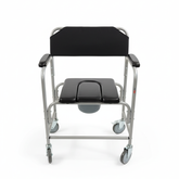 Bedside Commode and Shower Chair Silver Powder Coated Frame (KM2804)