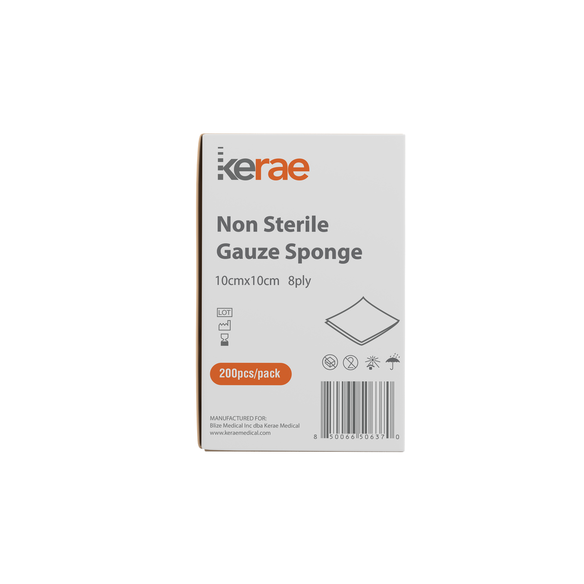 Non Sterile gauze sponge 10cmx10cm 8ply (200 Pcs)