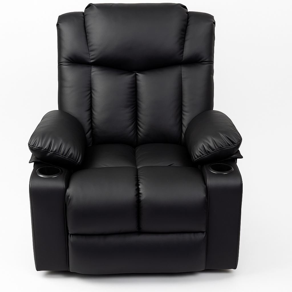 Kerae Black Leather Electric Recliner KM2027