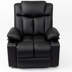 Kerae Black Leather Electric Recliner KM2027