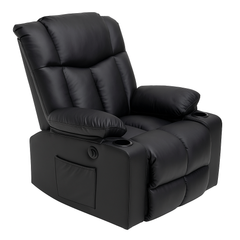 Kerae Black Leather Electric Recliner KM2027