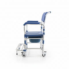 Aluminum Shower Chair with Commode, Flip-Up Armrests