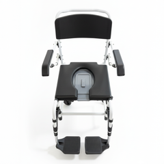 Aluminum Shower Chair with Commode / White Coated Frame