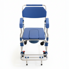 Aluminum Wheelchair Toilet Commode Shower Chair with Footrest