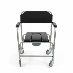 Bedside Commode and Shower Chair Silver Powder Coated Frame (KM2804)
