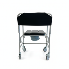 Bedside Commode and Shower Chair Silver Powder Coated Frame (KM2804)