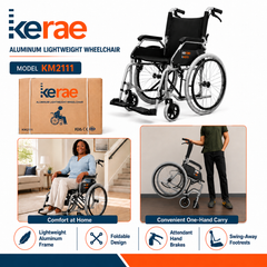 Kerae Lightweight Foldable Aluminum Wheelchair KM2111