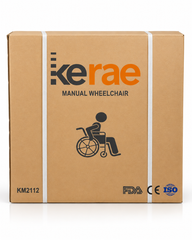 Kerae KM2112 Foldable Manual Wheelchair with Large Rear Wheels