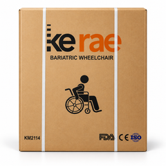 Kerae KM2114 Bariatric Wheelchair, Heavy-Duty Foldable