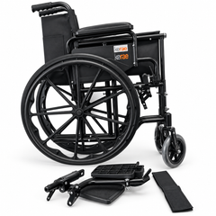 Kerae KM2114 Bariatric Wheelchair, Heavy-Duty Foldable