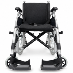 Kerae KM2116 Aluminum Foldable Wheelchair with Breathable Cushions, Attendant Brakes, and Anti-Tip Wheels