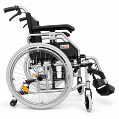 Kerae KM2116 Aluminum Foldable Wheelchair with Breathable Cushions, Attendant Brakes, and Anti-Tip Wheels