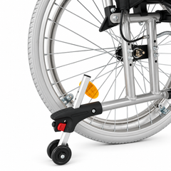 Kerae KM2116 Aluminum Foldable Wheelchair with Breathable Cushions, Attendant Brakes, and Anti-Tip Wheels