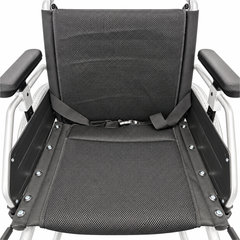 Kerae KM2116 Aluminum Foldable Wheelchair with Breathable Cushions, Attendant Brakes, and Anti-Tip Wheels