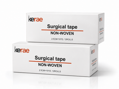 Two boxes of Kerae non-woven surgical tape, 2.5cm x 10yd, 12 rolls per box