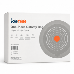 Kerae One-Piece Ostomy Bags – 12 Bags with 3 Closure Clips