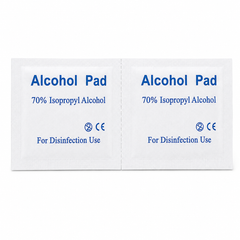 Front of a Kerae alcohol pad sachet: 70% isopropyl alcohol, for disinfection use