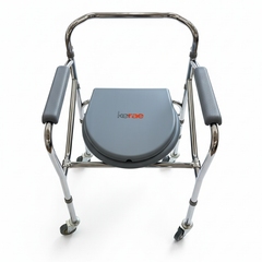 Steel Bedside Commode Chair, Chrome Finish (KMB94B01FD)