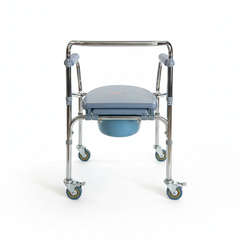 Steel Bedside Commode Chair, Chrome Finish (KMB94B01FD)