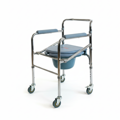 Steel Bedside Commode Chair, Chrome Finish (KMB94B01FD)