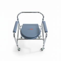 Steel Bedside Commode Chair, Chrome Finish (KMB94B01FD)