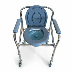 Steel Bedside Commode Chair, Chrome Finish (KMB94B01FD)