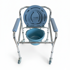 Steel Bedside Commode Chair, Chrome Finish (KMB94B01FD)