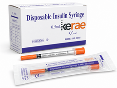 Kerae 0.5ml 30G 5/16"(8mm), Insulin Syringe, Pack of 100
