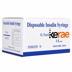 Kerae 0.5ml 30G 5/16"(8mm), Insulin Syringe, Pack of 100