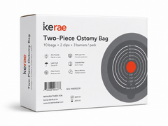 Kerae Two-Piece Ostomy Bag System, 10 Bags + 3 Barriers + 2 Clips per Pack
