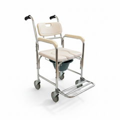 U-Seat Aluminum Commode Shower Chair with foot rest (KM2688L)