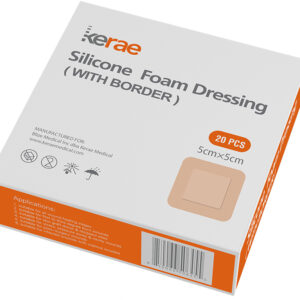 Front view of Silicone Foam Dressing with Border 2.5" x 2.5"